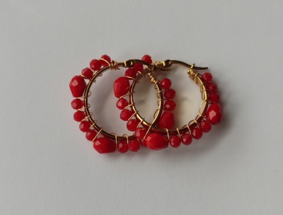 Argollitas pequeñas gota rojo1