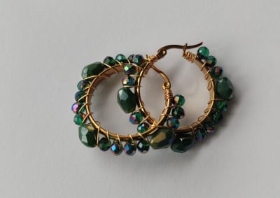 Argollitas pequeñas gota verde1