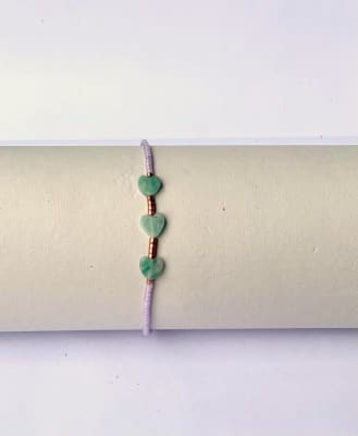 Pulsera Corazón mini lila cobre1