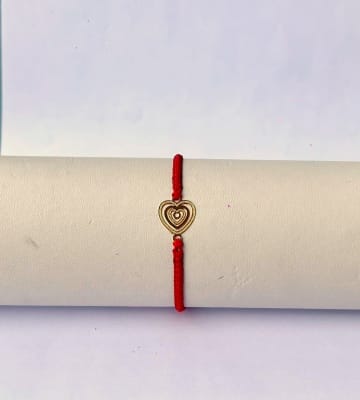 Pulsera Corazón oro rojo1