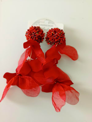 Aros Mostacilla y pétalos de género rojo1