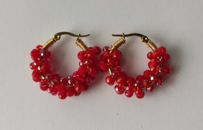 Argollita pequeña Petunia rojo1