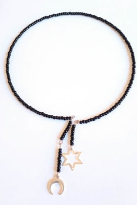 Choker negro luna estrella1