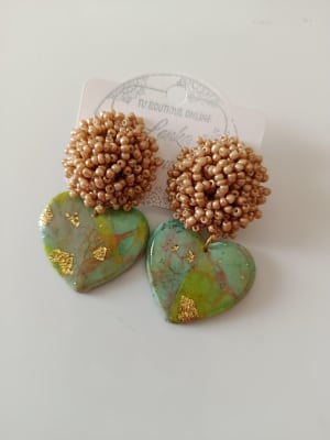 Aros Mostacilla corazón verde1