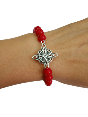 Pulsera Nudo Jade rojo1