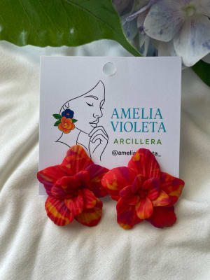 Aros Flor mediana tonos cálidos1