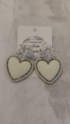 Aros Corazón mostacilla blancos1