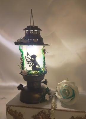 Farol tubular negro y dorado1