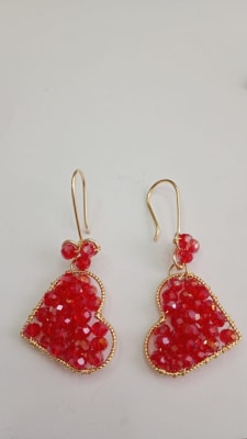 Aros Corazón rojo gancho1