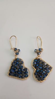 Aros Corazón azul gancho1