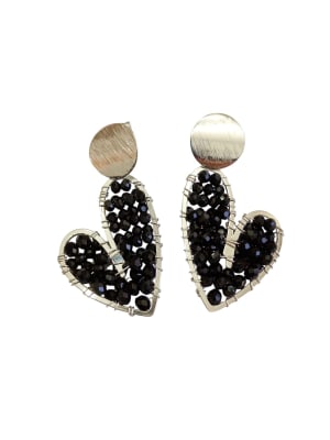 Aros Maxi Corazón plata negro1