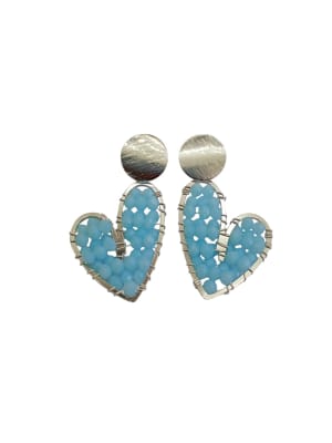 Aros Maxi Corazón plata turquesa1