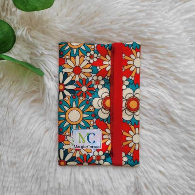 Porta pañuelos sin mosquetón - Flores rojas1