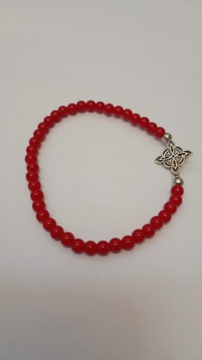 Pulsera nudo jade rojo pequeña1