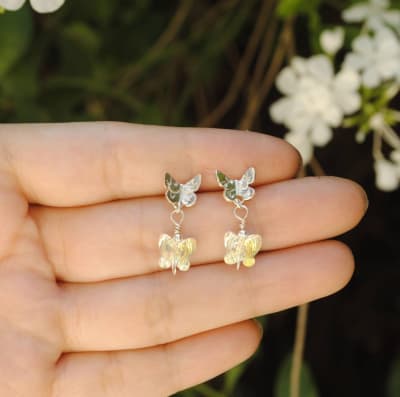 Aros Mariposas con cristales1