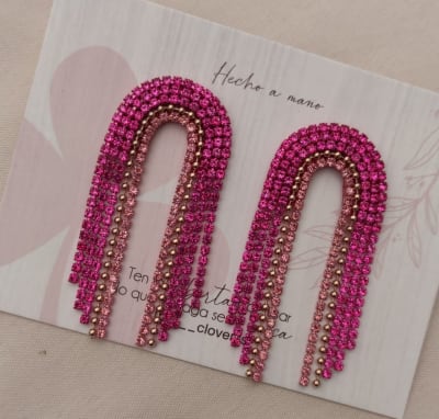 Aros Cascada grande rosada1