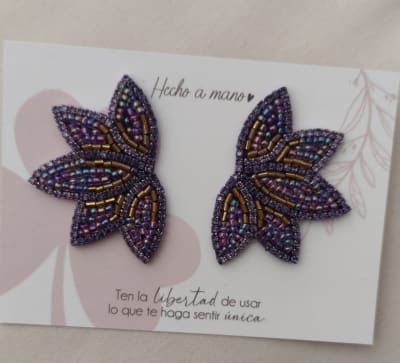 Aros hojitas pequeñas morada1