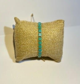 Pulsera TILA tejida turquesa1
