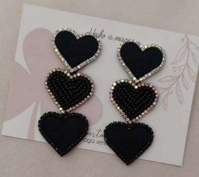 Aros Corazón triple negro1