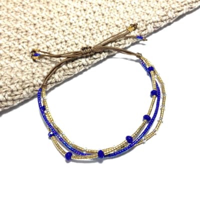 Pulsera triple mix piedra azul1