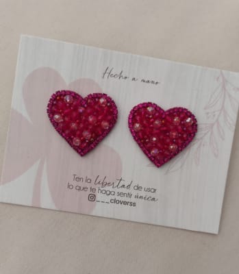 Aros Topito pequeña pedrería rojo1