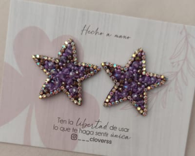 Aros Topito pequeña pedrería lila1