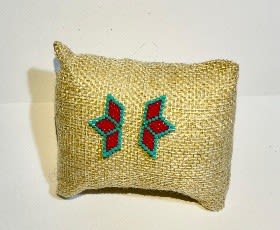 Aros Media flor rojo y turquesa ROL1