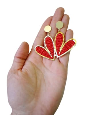 Aro Maxi Corazón mostacilla roja1