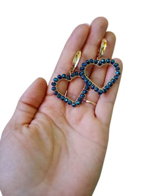 Aro Corazón borde azul1