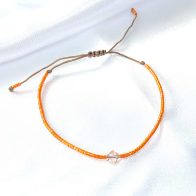 Pulsera Bicone naranja1