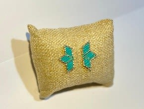 Aros Media flor turquesa ROL1