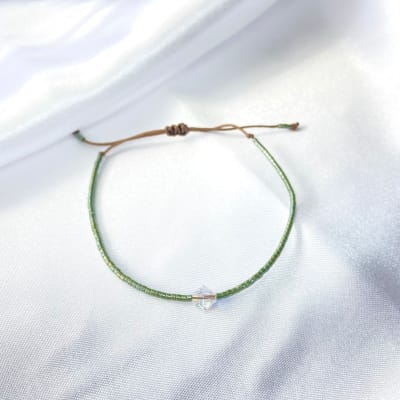 Pulsera Bicone verde musgo1