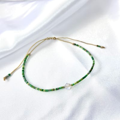 Pulsera Bicone mix verde1