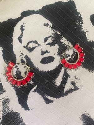 Aros Amapola rojo plateado1