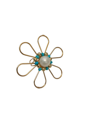 Anillo Flor turquesa1