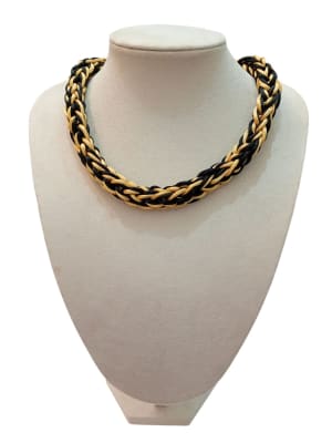 Choker negro con dorado1