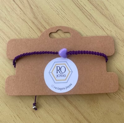Pulsera morada corazón1