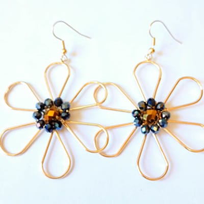 Aros Maxi flor azul1
