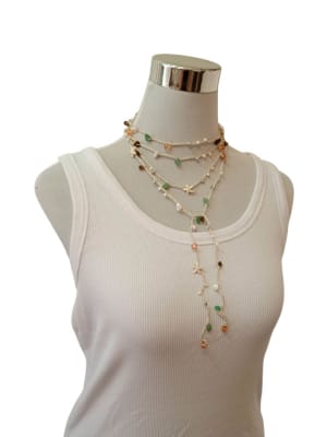 Collar tejido piedras jade1