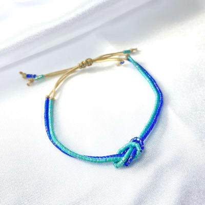 Pulsera Nudo calipso azul1