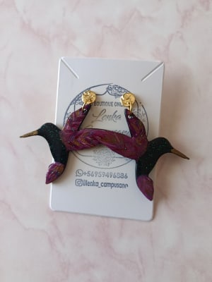 Aros colibrí fucsia1