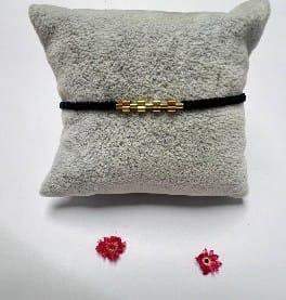 Pulsera Macrame Negra acero1