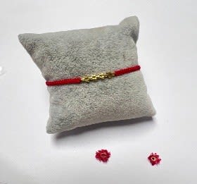 Pulsera Macrame Roja acero1