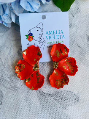 Media flor simple naranja1