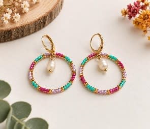 Aros circular dorado pastel1