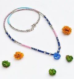 Collar Apatita azul rosa1