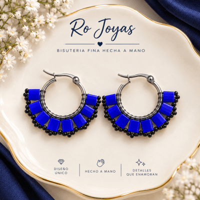 Aros Amapola azul negro1