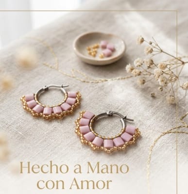 Aros Amapola rosa pastel1