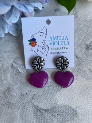 Corazón colgante magenta1