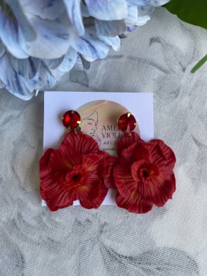 Maxi flor roja con brillante1